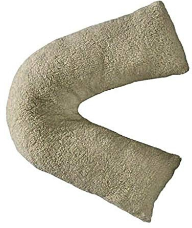 NIGHTZONE Teddy V Shaped complete pillow or Case for support Maternity, Neck, Back, Soft Warm Plush Cosy Fleece Cover (Teddy V Pillow Mink, Case Only)