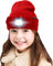 ATNKE Kids LED beleuchtete Mütze mit Licht, USB Wiederaufladbare 4 LED Scheinwerfer wasserdichte Winterwärmer Strick Nachthüte mit leichten Jungen Mädchen/Red
