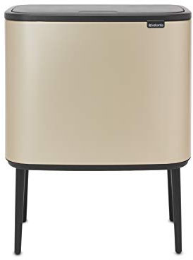 Brabantia Bo Touch Mülleimer Recycling, Metallic Gold, 11 + 23L