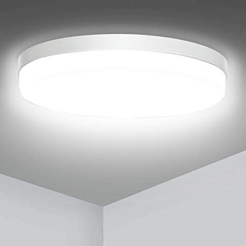 Ouyulong Plafon Cocina Led Redondo 36W, Lampara Techo Baño Impermeable IP54, Blanco Natural 4000K 4300LM Plafones Led Techo Para Pasillo, Dormitorio,Salón,Balcón,Oficina,Comedor