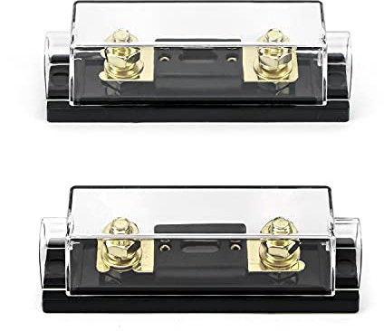 QWORK® ANL Sicherungshalter 0/2/4 Gauge mit 150 Amp ANL Sicherung, 2 Stück