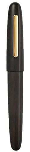 TECKEEN Business Wood Golden Clip Fountain Pen Screw Cap Fine Nib 0.5MM Writing Gift Present