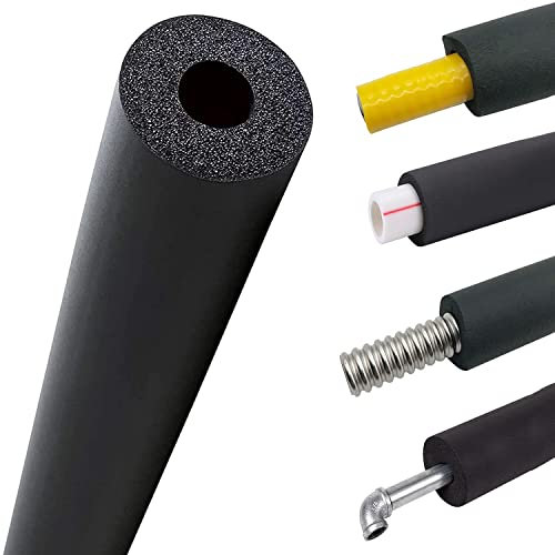 NOWORO Schaumstoffschlauch Rohrdämmung, Rohrisolierung Wasserdicht Feuerfestl, 6-110mm ID, geschlossenzellig Schaumstoffrohr, für rohrisolierung im erdreich, Schwarz (Size : 76MMX20MMX1.8M)