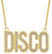 Liitata Disco Zeichen Halskette Bling Hiphop Gold Kette Rockstar Rapper Punk Gold Kette 80er 90er Jahre Kostüm Zubehör Statement Necklace für Herren Fasching Karneval Mottoparty