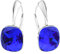Square 12 mm Wunderbar Hängend Ohrringe 925 Silber Österreichische Zirkonia - Schmuck für Frauen und Mädchen - Hängeohrringe Ideal für Geschenke für Frauen (Majetsic Blue)