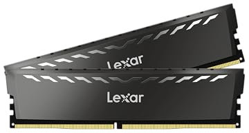 Lexar 32 GB (2 x 16 GB) THOR DDR4 RAM 3200 MT/s CL16 1,35 V Desktop-Speicher mit Kühlkörper, AMD Ryzen & Intel XMP 2.0, Schwarz (LD4U16G32C16LG-RUD)