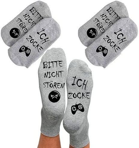 SALADOCY 2 Paar Lustige Socken, Gaming Socken Geschenke, Geschenk für Herren & Damen