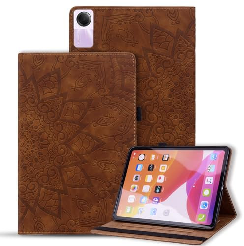 Vaitasy Coque Xiaomi Redmi Pad SE 11 Pouces 2023 Housse Flip Book Étui avec Fonction Support pour Redmi Pad SE 11 2023 - Mandala Marron