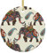 Weihnachtsschmuck für Baumdekoration, indischer Maharadscha auf Elefant, weiße Keramik, hängende Christbaumschmuck, Kugel, Heimdekoration (kreisförmig)