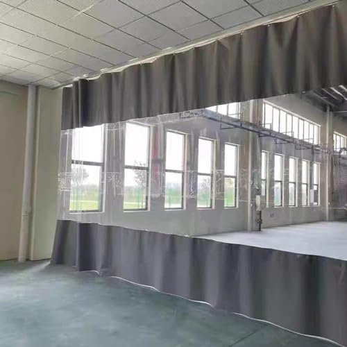POCHY Seitenwände aus Transparenter, Wasserdichter Plane mit Ösen Outdoor Planenvorhänge PVC Trenn Vorhänge, für Garten Pergola Carport Color : Gray, Size : 2.8x2m(9.18x6.56ft)
