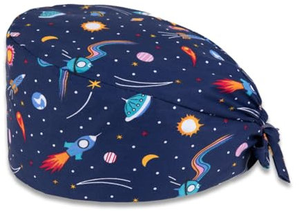 LYQNIHOB Verstellbare OP-Haube aus weicher bedruckter Baumwolle für Krankenschwestern & Köche - wiederverwendbar, verstellbar und bequem, für Damen und Herren, 1 Stück