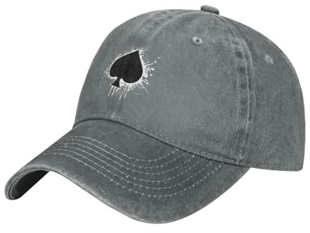Baseball Cap Pik-Ass Schwarz Golf Caps Verstellbare Baseballmütze Waschbare Baseballkappe Für Outdoor Reisen Running