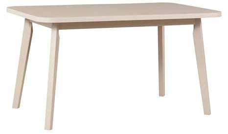 LeafDesign Ausziehbarer Esstisch- Oval- Esszimmertisch- Küchentisch-Hölzerne Beine in Kaschmir - Tischplatte in Kaschmir- Moderner Stil- Für 6-8 Personen, 80x 140-180
