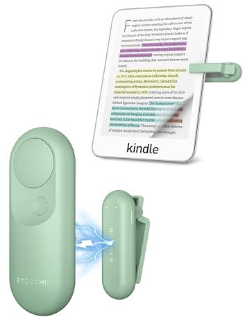 Stouchi Remoto Pagina Turner per Kindle Paperwhite Colorsoft Oasis Scribe eReader Accessori 2 in 1 Magnetico Kindle Clicker Control Ergonomico per Kindle iPad Tablet con Cinturino da Polso-Matcha