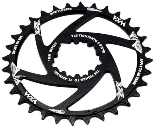 Plato de cadena de una sola velocidad /32T/34T/36/38T para bicicleta de montaje directo ovalado, para bicicletas de carretera, bicicletas de montaña, bicicleta MTB (34T)