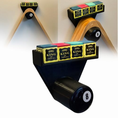 Generisch Billard Kreide und Billard Rack Dreieck Wandhalter Billard Zubehör, 2 in 1 Snooker Kreidehalter& Billard Triangle Wandhalter, Cue Sport Zubehör