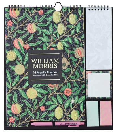 Grupo Erik Kalender 2025 2026 William Morris Kalender 2026 Wandkalender 2025 2026 - Familienplaner 2026 - Monatsplaner für 16 Monate Dunkelgrün
