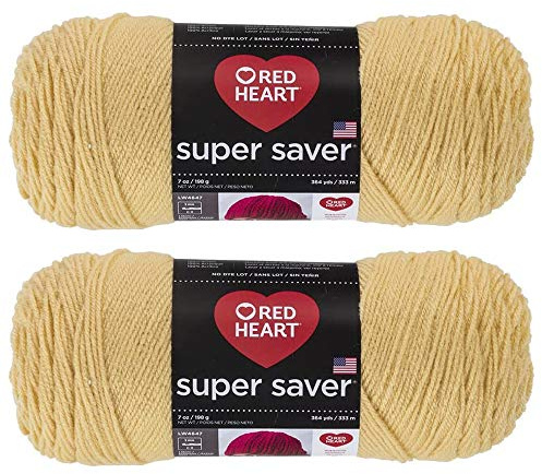 Bulk Buy: Red Heart Super Saver (2-Pack) (Cornmeal, 7 oz Each Skein)