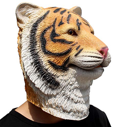 CreepyParty Halloween Kostüm Party Tierkopf Latex Masken Tiger Karneval Masken
