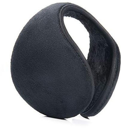 Czemo Cache oreille pour Hommes et Femmes Noir Cache-oreilles Hiver Chaud Oreille Manchons Oreilles D'hiver Pliable Taille Réglable