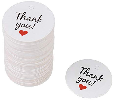 Paper Tags, 100 Stück 1,38 Runde Geschenkanhänger für Hochzeit Gunst Tags/Produkt Hang Etiketten/Kleidung Schmuck Preisschild, weiß(# 2)
