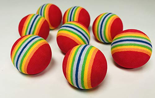BUSDUGA Katzenspielzeug sanfte Bälle - 8 Stück in Regenbogenfarben 3,5cm