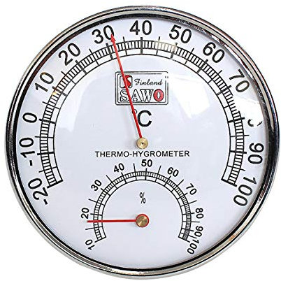 LKXHarleya Sauna Thermometer EdelstahlgehäUse Dampfsauna Thermometer Hygrometer Indoor Outdoor Gebraucht, -20 ° C ~ 100 ° C