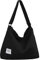 ZhengYue Damen Canvas Handtasche Schultertasche Casual Multifunktionale Umhängetaschen Groß für Schule Shopper Lässige täglich Schwarz