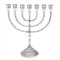 NKlaus Menorah 30cm hoch 7er Leuchter für Kerzen bis Ø 2cm Kerzenleuchter groß Silber Kerzenständer Messing vernickelt 2884