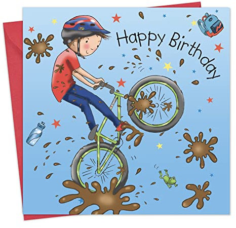 Twizler Geburtstagskarte mit Mountainbike - Geburtstagskarte für Jungen - Geburtstagskarte für Jungen - Geburtstagskarte für Jungen - Sportliche Geburtstagskarte - Kindergeburtstagskarten