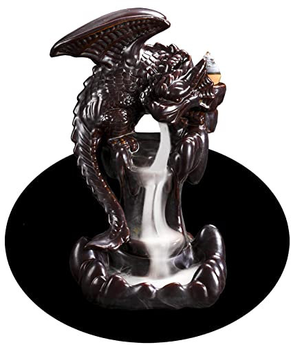 Brûleur d'encens à refoulement en forme de dragon, cascade, ornement, statue, fontaine, décoration d'intérieur