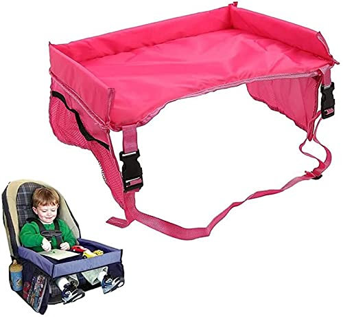 Vassoio da viaggio pieghevole per bambini da 1 pezzo, scrivania da gioco portatile per seggiolino auto, tavolo da gioco impermeabile per bambini per viaggio in aereo con passeggino (5 colori)