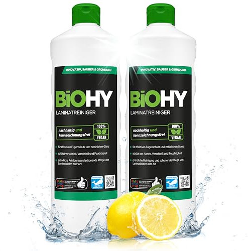 BiOHY Limpiador de laminados (2 botellas de 1 litro) | en una combinación especialmente adaptada de tensioactivos reduce la suciedad (Laminatreiniger)