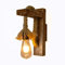 Applique lampada da parete in legno e corda di canapa lampadina led E27 max 60w (non inclusa) stile classico country