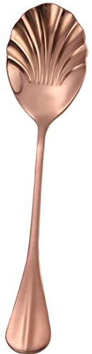 Anawakia Kreative Edelstahl Muschelform Dessertlöffel Teelöffel Teelöffel Muschel-Form Esstisch Mischlöffel Dessert Kaffee Zuckerlöffel (Roségold,1)