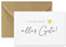 Merz Designkarten 1 edle Premium-Geburtstagskarte Klappkarte Abschied, Pension, Rente Mutterschutz 10,5x14,8cm - mit einem Naturumschlag für die Zukunft Alles Gute, Grußkarte, Weiß Gold