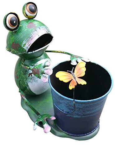 Ablerhome Decor Sitting Frog Plant Pot Ornament Animal Garden Sculpture Flower Planter Ornament New Gift (Sitting Frog)