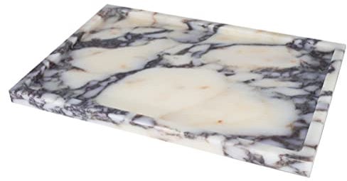 Real Luxurious Natural Marble Vanity Tray Genuine Marble/Stone Storage Tray for Home Decor Bathroom/Kitchen/Vanity/Dresser Non-Resin/Non-Ceramic