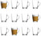 LAV 12x Clear 300ml Vega Glass Coffee Mugs - Tea Latte Cappuccino Hot Chocolate Drink Drinking Glasses Cups Set with Handle