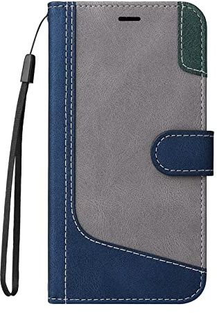 TIANCI Hülle für LG Velvet 5G/4G, DREI Farben prallen aufeinander Geldbörsen Schutzhülle, Stoßfeste Flip Handyhülle für LG Velvet 5G/4G