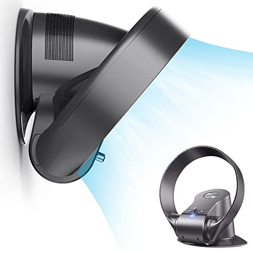 Bladeless Wall Mounted Fan, Bladeless Desk Fan, Powerful Cooling Fan, 3 Speed, Home Bedrooms Office Floor Fan, With Remote Control/timer (Size : Black)