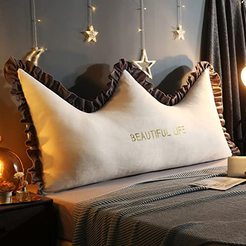 UVCMDUI Rückenkissen, Groß Rückenlehne Kissen, Rückenkissen Bett Perfekt Als Lesekissen, Wandkissen, Rückenlehne,Weiß,180cm/70.9in