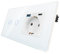 CNBINGO Interruptor de luz táctil con enchufe Schuko con puertos USB (tipo C y tipo A 3,1 amp total) – Enchufe USB empotrado, interruptor de pared de cristal simple en blanco – 2 vía