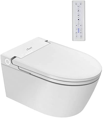 Nashi - Wandhängendes Japanisches Toilette WC mit Bidet Design für Unterputz-Spülkasten Nachtlicht Beheizter Sitz, Warmes Wasser und Trocknung Intelligente Japanische Toilette EOS, Weiß