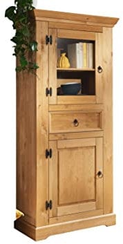 Woodroom Visby Vitrine, Kiefer, Eichefarben, 79x177x42 cm