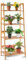 COSTWAY 4 Tier Bamboo Plant Stand, Ladder Flower Pots Holder with Rear Bar and Slatted Tier Design, Freestanding Corner Storage Display Shelf Rack for Indoor Outdoor