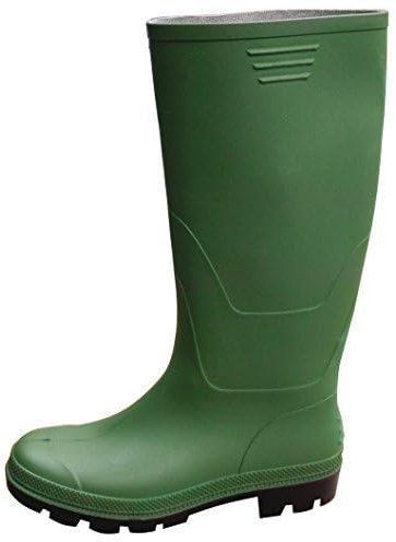 La zappa Stivali Impermeabili Alti Altezza Ginocchio in PVC Verde, con Suola Antiscivolo Nera (Numeric_42)