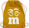 Turnbeutel Rucksack - & Fasching - Taschen - M und M Augen Karneval I Fastnacht I Fasnacht I Fasnet - Unisize - Senfgelb - gym bag festival karnevalsbeutel faschings mm juterucksäcke festivaltasche