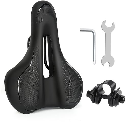 Bike Sattel Premium Universal Fahrradsattel Bequem Weich Memory Schaum Radsattel Stoßdämpfend Atmungsaktiv Cityradsättel Mountainbikesättel mit Federung für Herren Damen Kinder