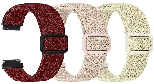 Bracelet Tressé 22mm Compatible avec Samsung Galaxy Watch 3 45mm/Galaxy Watch 46mm/Gear S3 Frontier/Classic, Bracelet de Remplacement Réglable élastique Sport pour Redmi Watch 5 Lite/Watch 5 Active